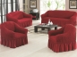 Couchdecke/Koltuk Örtüsü 3+2+1 Bordo 3 tlg
