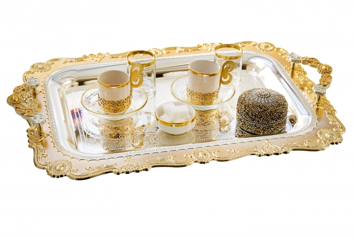 Metall Teetablett 2 er / İkili Metall Tepsi  53SG