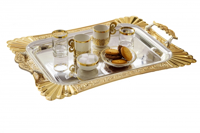 Metall Teetablett 2 er / İkili Metall Tepsi  74SG