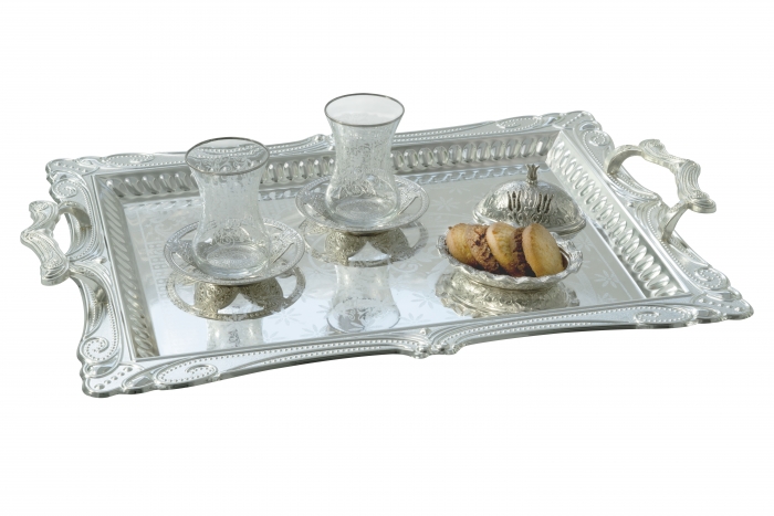 Metall Teetablett 2 er / İkili Metall Tepsi  73S