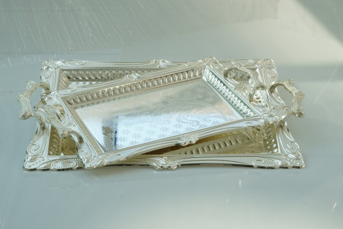 Metall Teetablett 2 er / İkili Metall Tepsi  73S