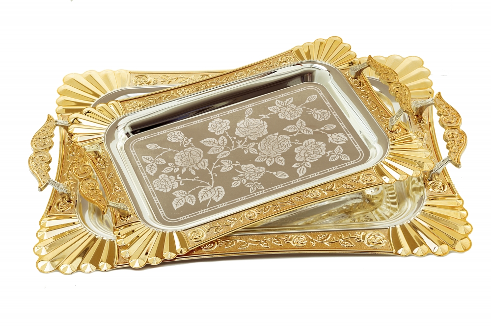 Metall Teetablett 2 er / İkili Metall Tepsi  74SG