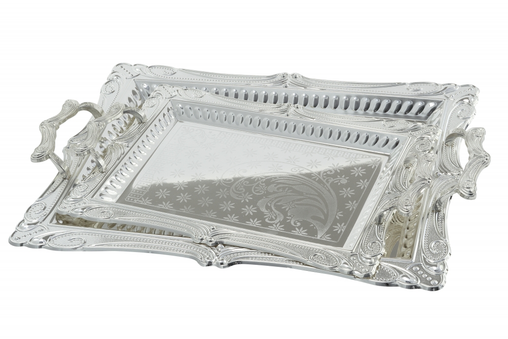Metall Teetablett 2 er / İkili Metall Tepsi  73S
